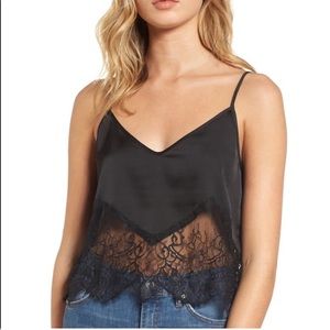 WAYF Black Lace Top
